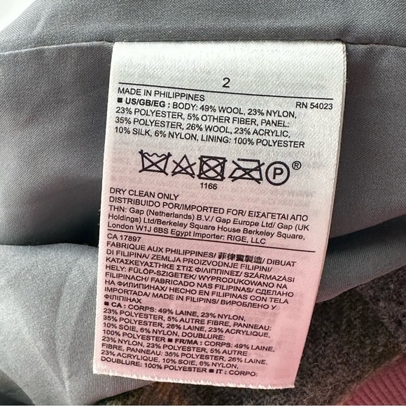 Banana Republic skirt size 2 green gray 49% wool checkered Academia pencil - Picture 8 of 9